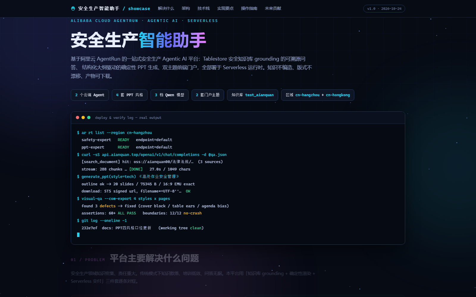 安全生产知识库 showcase 展示页